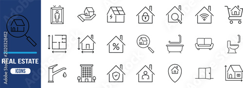 Foto Real estate and home living icons