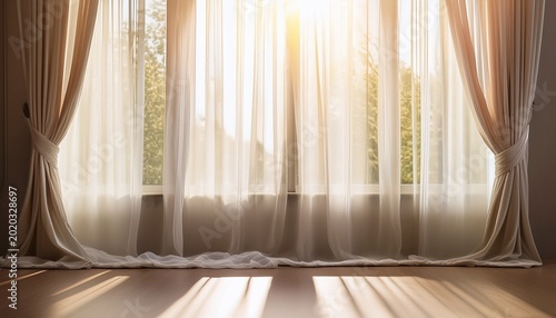 window curtain light interior white tulle sunlight