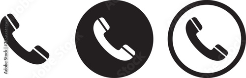 Collection of stylized phone in black and white, representing communication and connectivity across different sizes and formats for digital and print use also transparent background