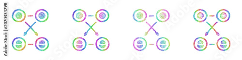 Foto Rainbow sketch meiosis icon design set