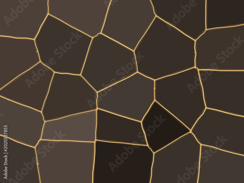 Foto Japanese Kintsugi Mended Pottery Gold Crack Design