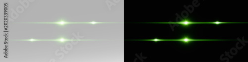 Tableau sur toile neon horizontal lines with glowing sparks and green light streaks for creative g