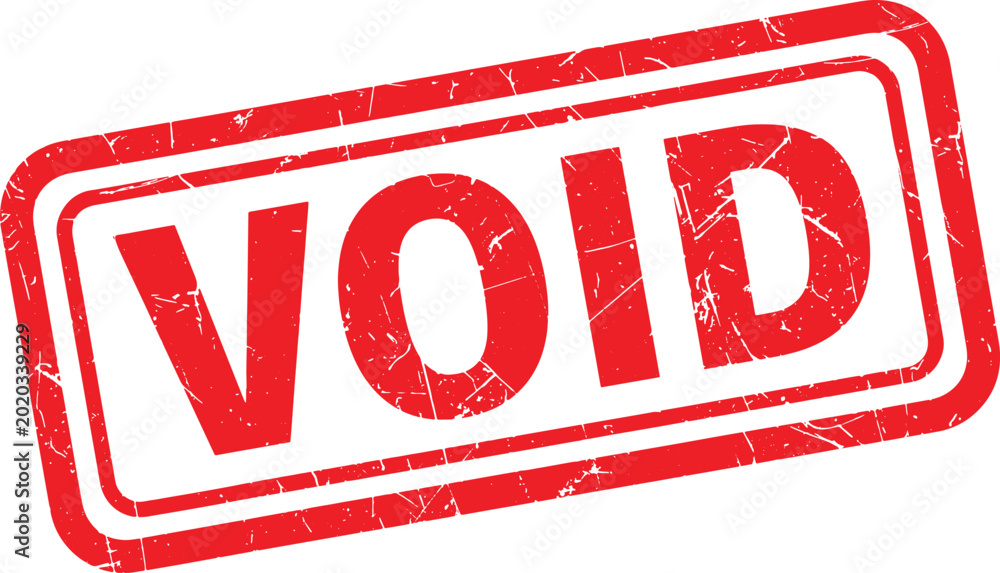 Photos VOID red rubber stamp text