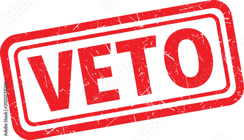 Obraz na płótnie VETO red rubber stamp text