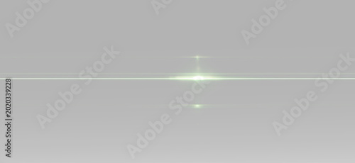 Tableau sur toile light effects with green neon beams and horizontal glow streaks for high technol