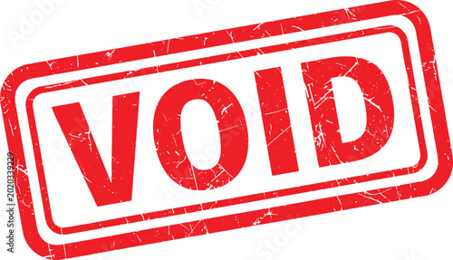 Cuadro en lienzo VOID red rubber stamp text