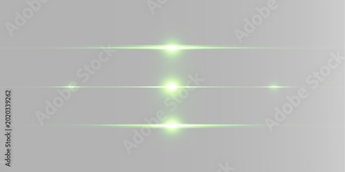 Obraz na plátně light effects with green neon beams and horizontal glow streaks for high technol