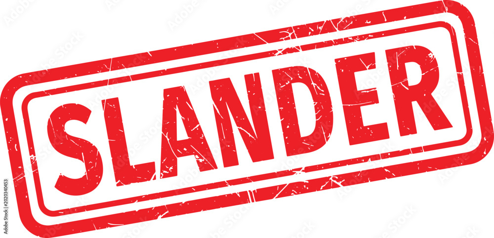 Фотография SLANDER red rubber stamp text