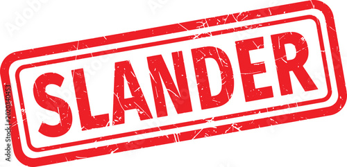 Quadro su tela SLANDER red rubber stamp text
