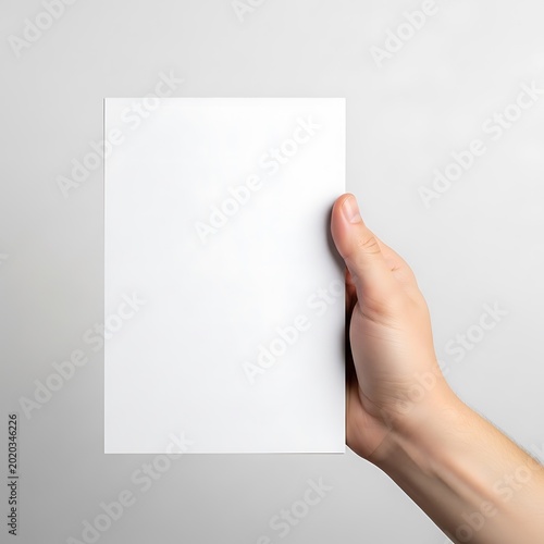Finger tracing the edge of a blank white square