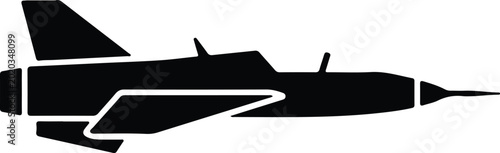 Tableau sur toile Silhouette design of a modern fighter jet airplane vector