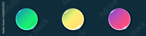 Принти на полотні Abstract glassmorphism circles set in a modern glowing style for interface design