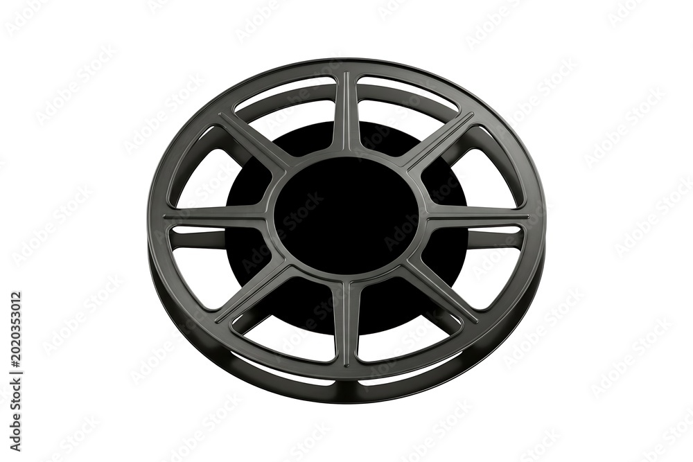 Obraz premium Vintage Movie Film Reel Isolated Object Symbolizing Classic Cinema Entertainment Production White Background