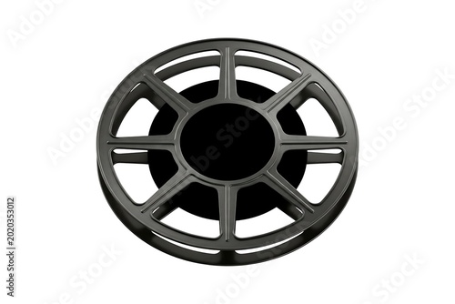 Vintage Movie Film Reel Isolated Object Symbolizing Classic Cinema Entertainment Production White Background