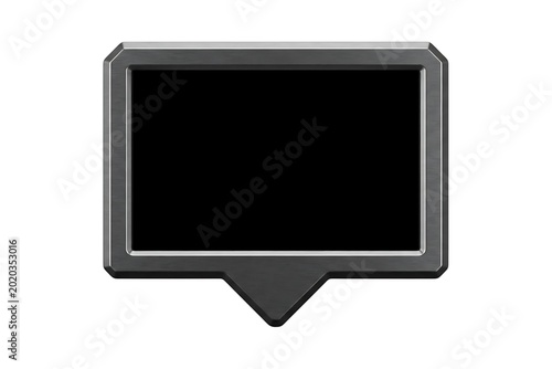 Sleek Brushed Metal Digital Display Frame with Integrated Pointer on White Background