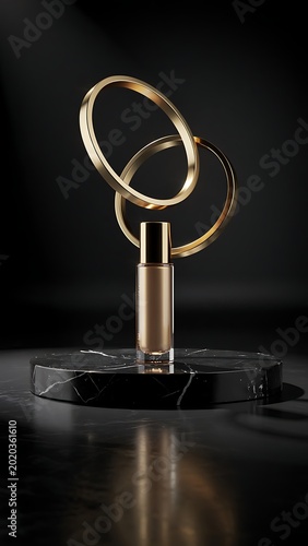 Premium Skincare Serum Display in Dark Luxury Studio Setup
