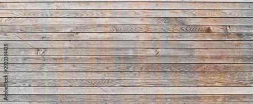 Photography Horizontal weathered wooden planks with light beige gray tones and visible grain patterns knots create detailed rustic textured surface filling the entire frame