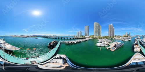 Miami Beach Marina 8k 360 equirectangular video