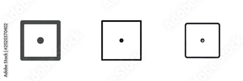 Photos Set and collection of simple black square with dot icon isolated on white backgr