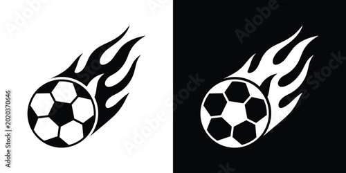 Foto Soccer ball on fire vector illustration