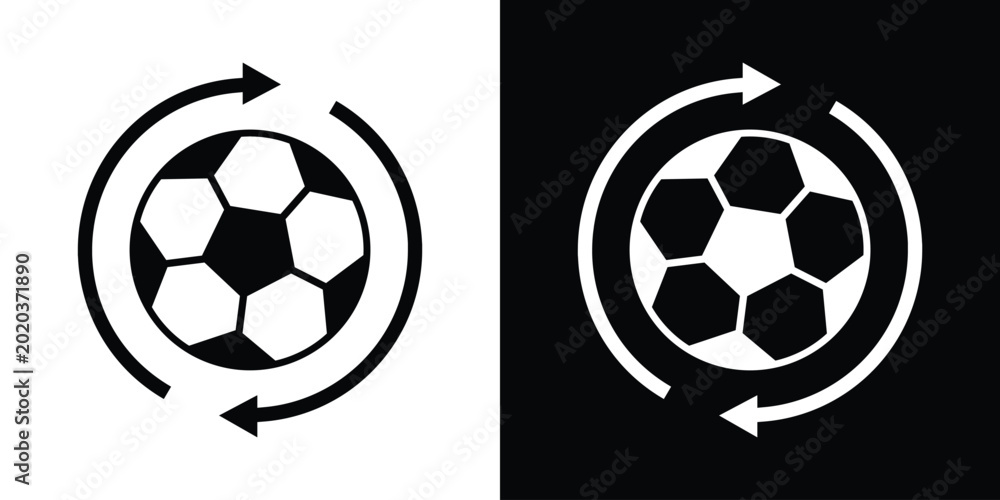 Αυτοκόλλητο Soccer ball with circular refresh arrows