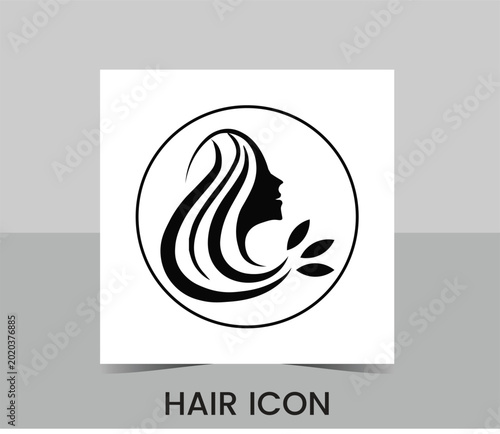 Modern logo icon template and creative hair logo icon design