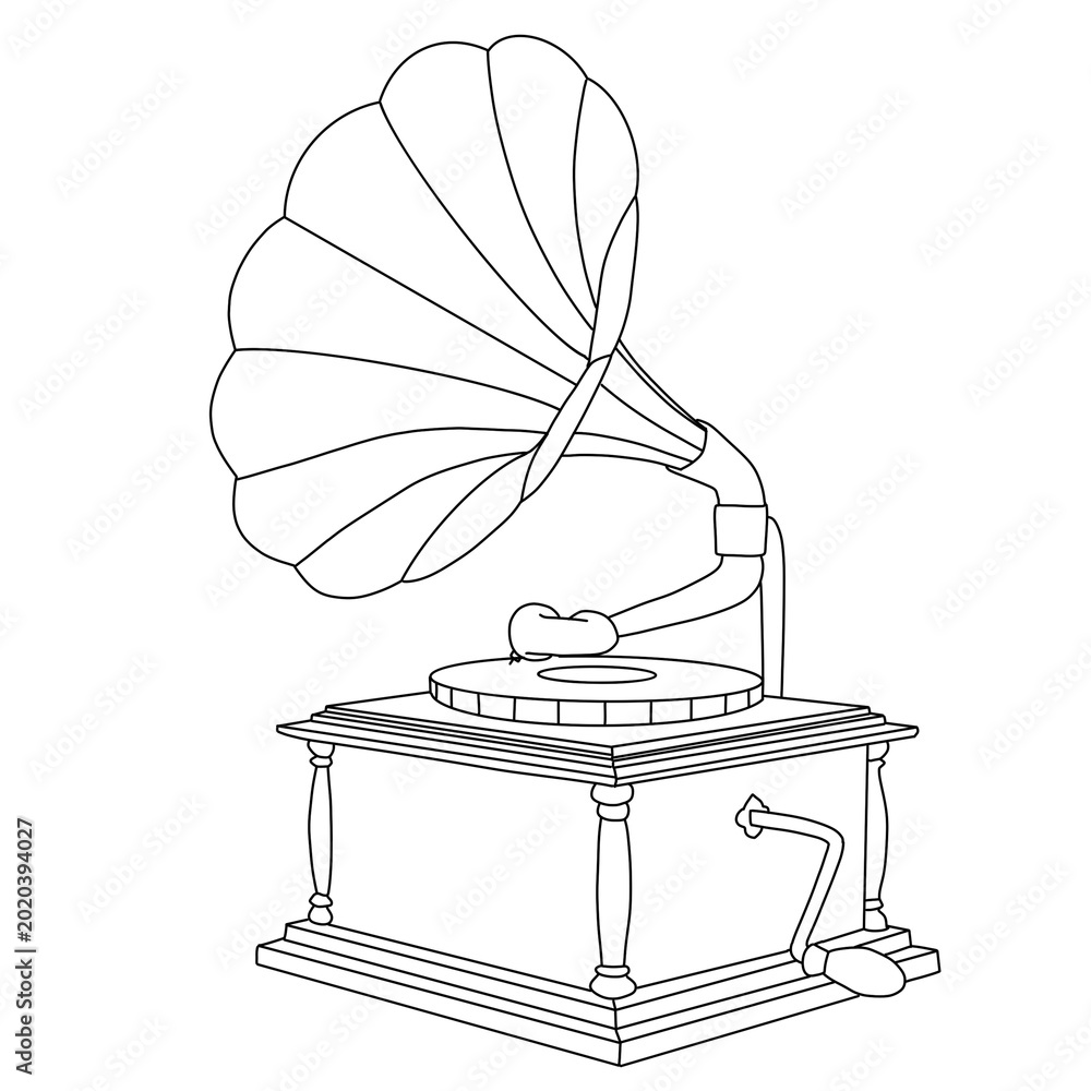 Fotografie old gramophone isolated on white