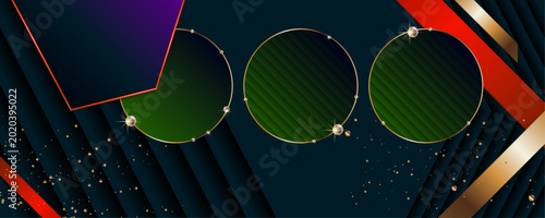 Abstract gold background luxury dark blue and golden line template premium vector