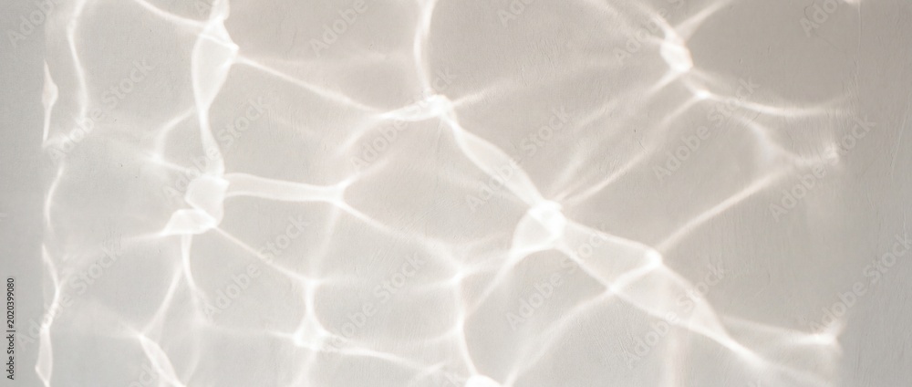 Obraz premium Minimalist abstract 3D concept of soft water caustics light reflection on a blank white wall