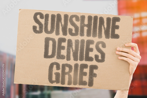 Bild auf Leinwand "Sunshine Denies Grief" Insistence on bright outlooks denies people space to process loss
