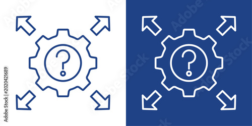 Foto Uncertainty Blue And White Icon Style Collection
