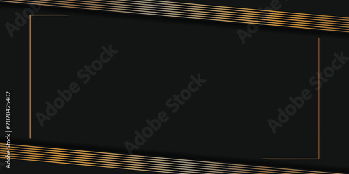 Foto Luxury abstract background featuring elegant golden geometric layered panels and metallic line accents