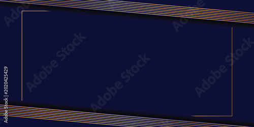 Tableau sur toile Luxury abstract background with elegant golden symmetrical geometric borders and metallic accents