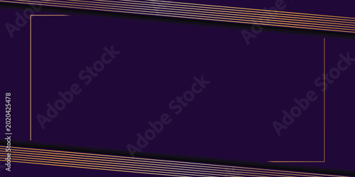 Photos Luxury abstract background with elegant golden geometric linear stripe accents and thin metallic border frame