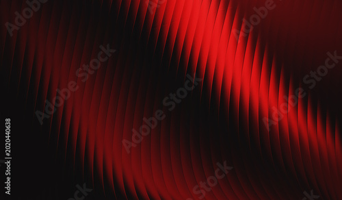red and black with a curved striped pattern that looks like layers of metal or smooth satin arranged on top of each other.