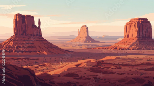 Foto monument valley sandstone cloudy landscape illustration