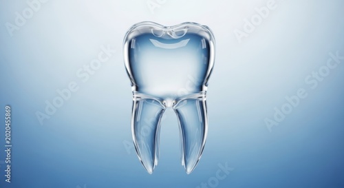 Transparent Tooth - A Detailed and Artistic Dental Illustration.