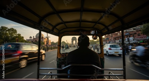 Traveling Through India - A Rickshaw Ride at Sunset.