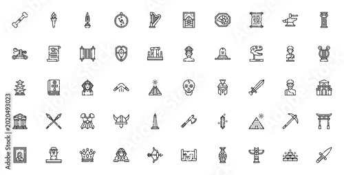 Schilderij op canvas History icon set