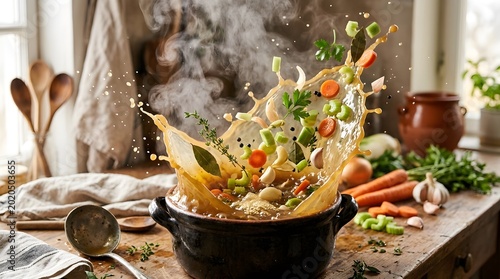 Natural Hot Vegetable Stock Splash