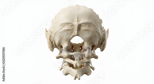 Photorealistic 3D Render of the Occipital Plate and Craniovertebral Junction on Isolated White Background