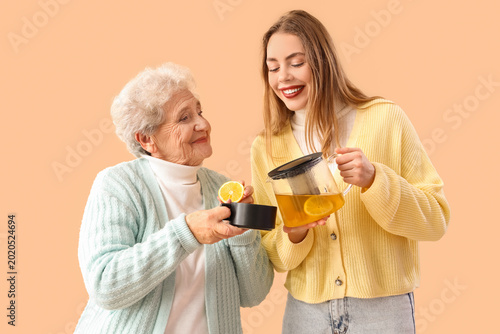 Young woman and her grandmo...