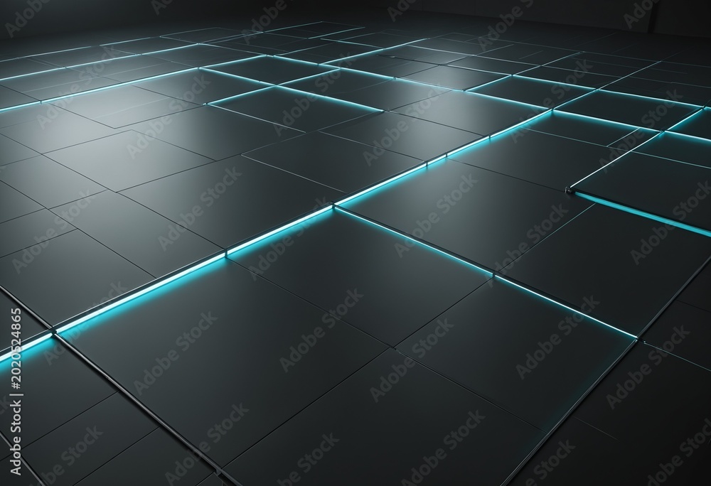 Obraz premium Futuristic abstract background representing secure edge computing and physical layer cybersecurity with robust metallic texture and digital glowing paths
