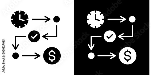 Canvastavla Budget Timeline  Icon Set White Glyph Style Collection