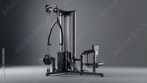 Modern multi-gym machine with cable pulley system for comprehensive strength training and fitness workouts