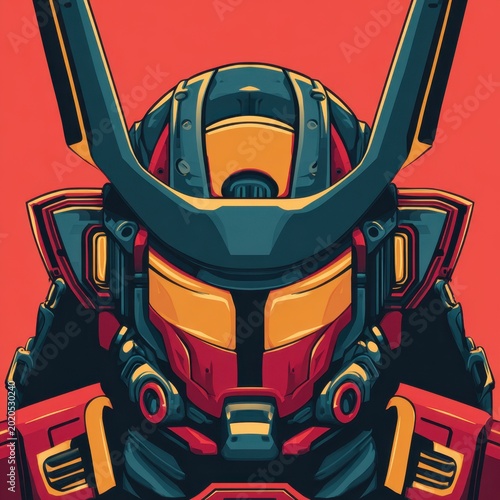 Robot Samurai Portrait