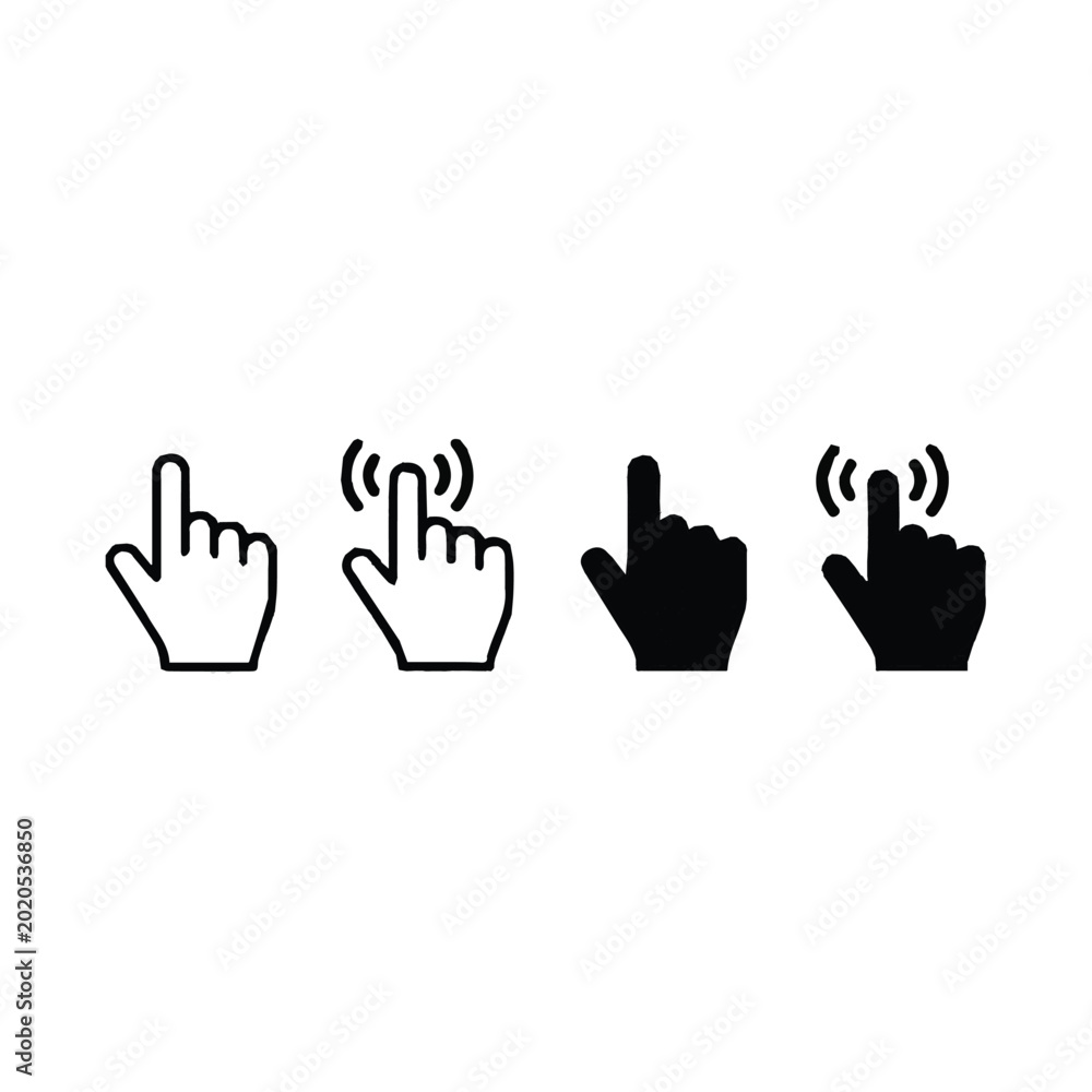 Obraz premium Computer mouse click cursor icons in different states