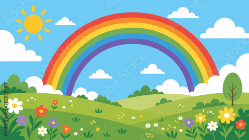rainbow over the meadow