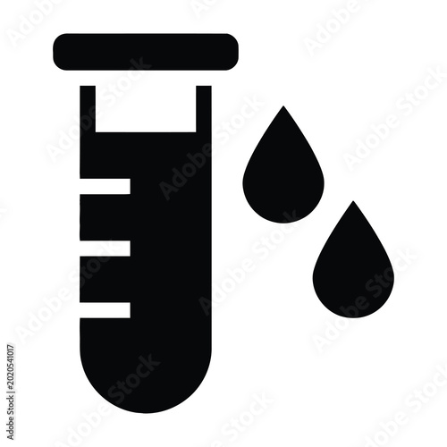 Tableau sur toile test tube with liquid and droplets