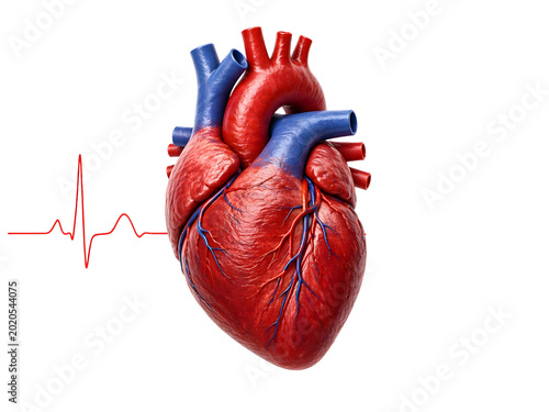 Human Heart Anatomy Illustration Isolated on White Background